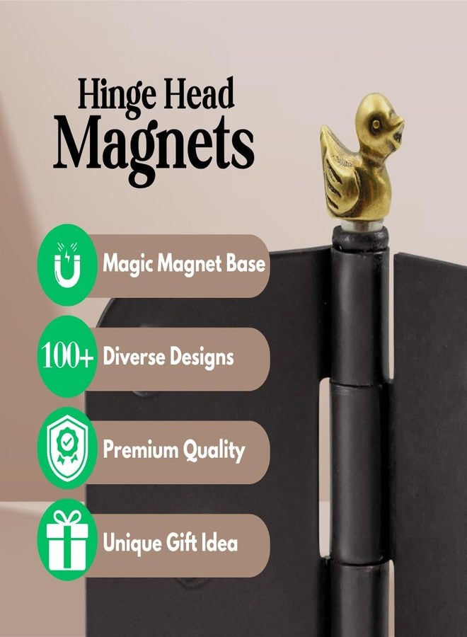 Wallertree Brass Duck Hinge Heads Decorative Topper Set of 3 - Magnetic Hinge Head Home Decoration - Door Hinge Decorative Topper - Image 3